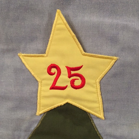 Pottery Barn blue chambray wall hanging Christmas countdown advent calendar - Picture 6 of 16